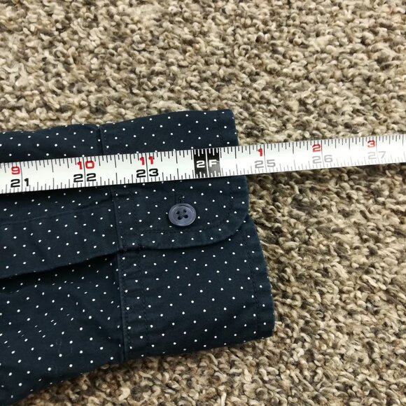 Outerknown Shirt Organic Cotton Polka Dot Navy Blue L/S Button Up Mens Small - Picture 7 of 9